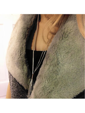 Johnston and Murphy Faux Fur Lined Long Vest Size Large in Excellent Con…